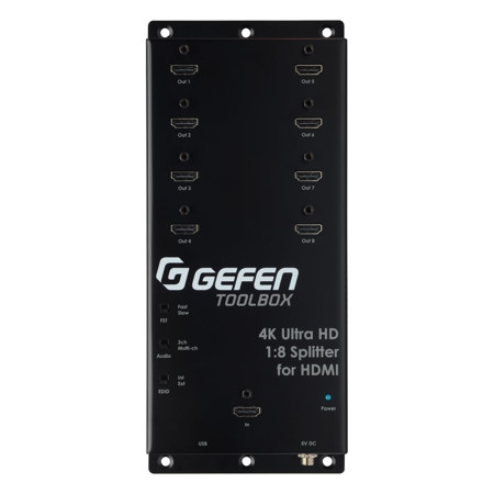 Gefen 4K DCI & ULTRA HD 1:8 HDMI Splitter with Cascading Output, Black