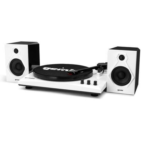 Gemini TT-900BW Vinyl Record Player Turntable with Bluetooth and Dual Stereo Speakers, Black/White