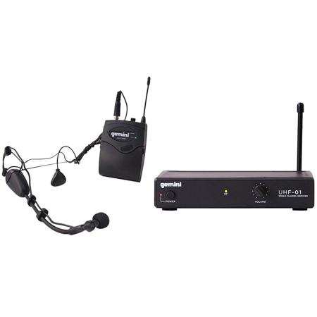 Gemini UHF-01HL Single Channel Wireless System with Headset & Lavalier Microphone