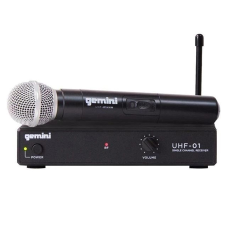 Gemini UHF-01M Single Ch Wireless UHF Handheld Microphone System, F4: 537.2MHz