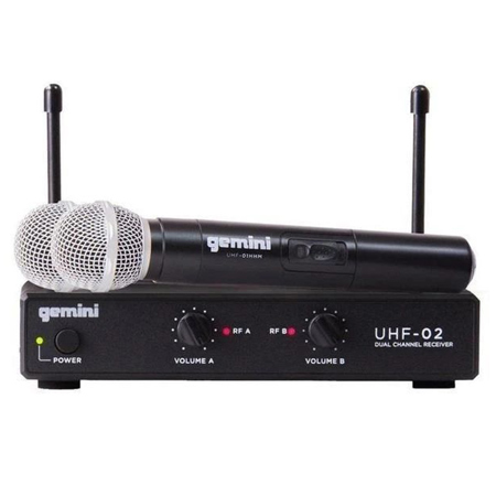 Gemini UHF-02M Dual Ch Wireless UHF Handheld Mic System, S12: 517.6-521.5MHz