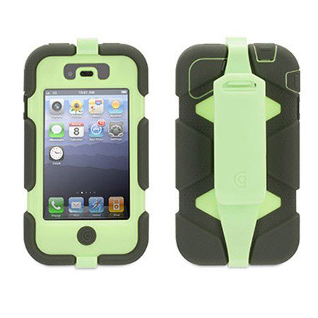 Griffin Technology Survivor Case for iPhone 4/4s, Dusty Olive/Lime