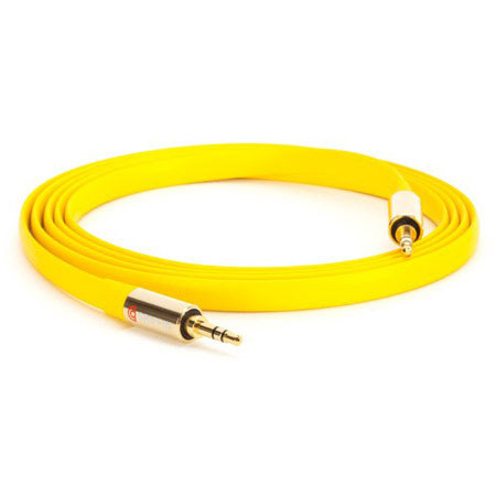 Griffin Technology 6' (1.8m) Premium Flat Aux Cable, Yellow