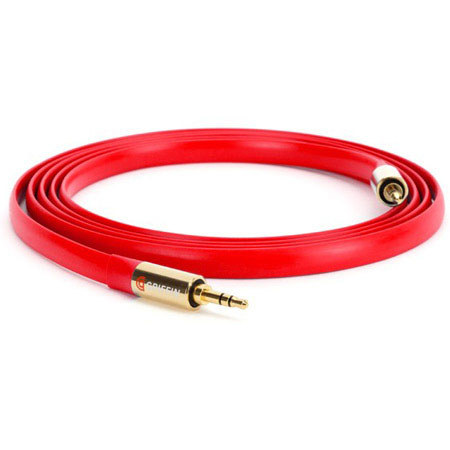 Griffin Technology 6' (1.8m) Premium Flat Aux Cable, Red