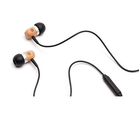 Griffin Technology WoodTones Earbud Headphones with Control Mic, Beech