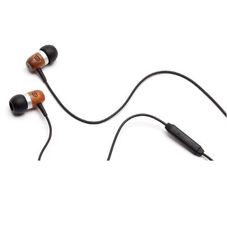 Griffin Technology WoodTones Earbud Headphones with Control Mic, Sapele