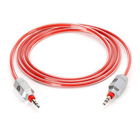 Griffin Technology 4' Survivor Aux Audio Cable, Mini-phone Stereo M to M, Red