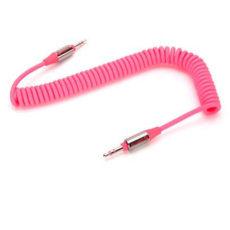 Griffin Technology 6' (1.8m) Coiled Fluoro AUX Cable, Pink