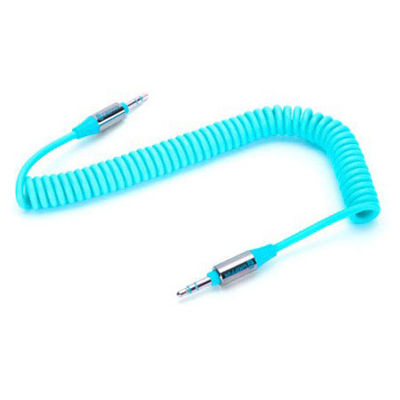 Griffin Technology 6' (1.8m) Coiled Fluoro AUX Cable, Blue