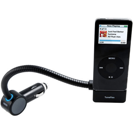 Griffin Technology TuneFlex Nano, Auto Charger with Flexible Docking Cable for the iPod Nano.