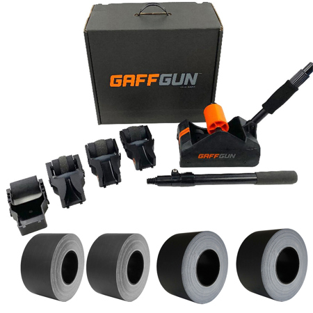 GaffGun Pro Bundle, with 2x 2.83"x45yd AV Cord and 2x 2.83"x55yd Gaffers Tape Roll