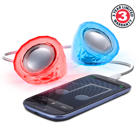 GoGroove SonaVERSE LYT LED Color-Changing USB Speakers, Pair