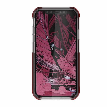 Ghostek Cloak 4 Shockproof Hybrid Case for iPhone XS/X, Red/Clear