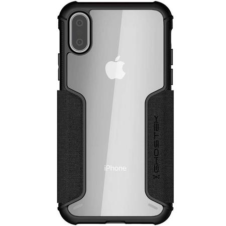 Ghostek Exec 3 Leather Flip Wallet Case for iPhone XS/X, Black