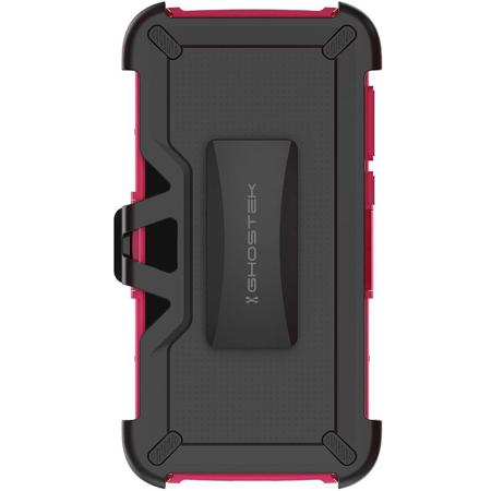 Ghostek Iron Armor Case, Tempered Glass & Holster for Moto E5 Cruise, Pink