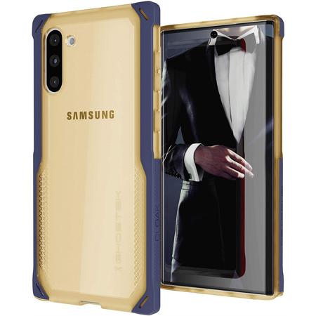 Ghostek Cloak 4 Shockproof Bumper Case for Galaxy Note 10 Smartphone, Blue/Gold