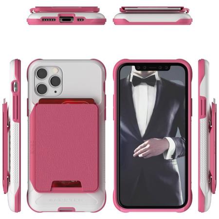 Ghostek Exec 4 Magnetic Wallet Case with Card Holder for iPhone 11 Pro, Pink