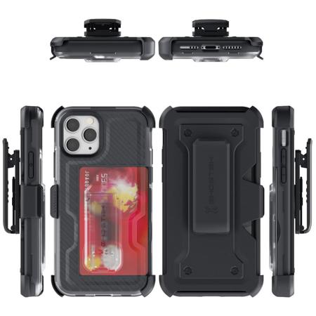Ghostek Iron Armor 3 Holster Case with Card Holder for iPhone 11 Pro, Black