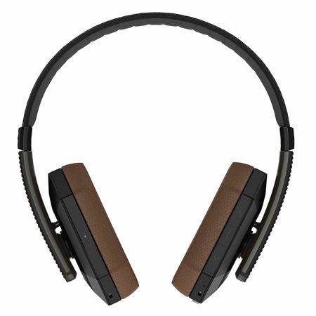 Ghostek soDrop Pro Wireless Over-Ear Headphones with Microphone, Black/Brown