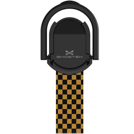Ghostek Loop Magnetic Finger Holder Strap with Stand, Checkered Yellow
