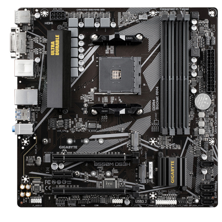 Gigabyte B550M DS3H AMD AM4 Micro ATX Motherboard with PCIe 4.0 x16 Slot