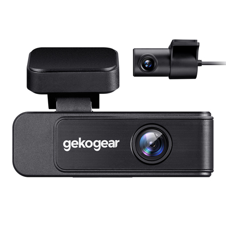 GekoGear Orbit D410 2-Channel 4K UHD Front and Rear View 1.5" LCD Screen Dash Camera, Black