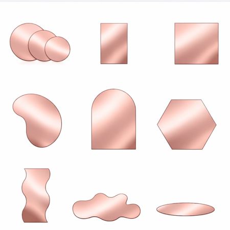 Glow Acrylic Mirror Reflective Display Set - 11PC Photo Background Props - Modern Shapes for Product Photography & Creative Photoshoots (Rose Gold)