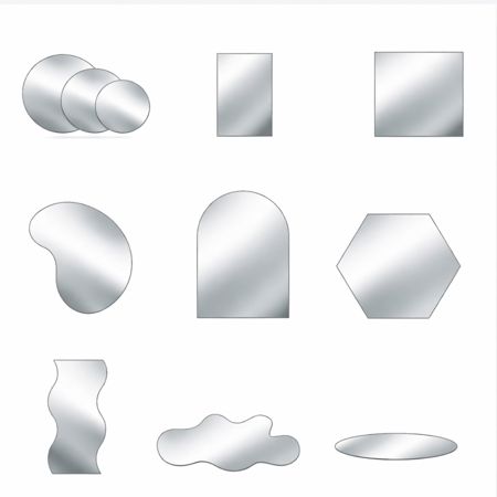 Glow Acrylic Mirror Reflective Display Set - 11PC Photo Background Props - Modern Shapes for Product Photography & Creative Photoshoots (Silver)