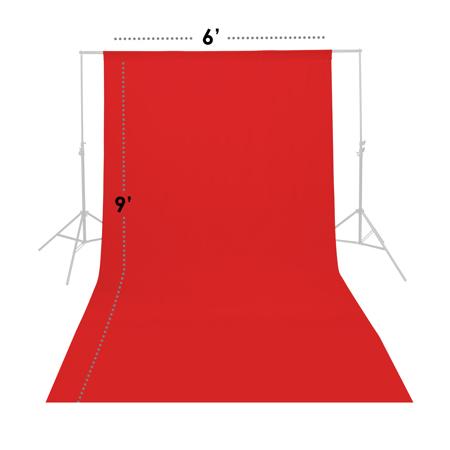 Glow Muslin Background - 9 x 6' (Red)