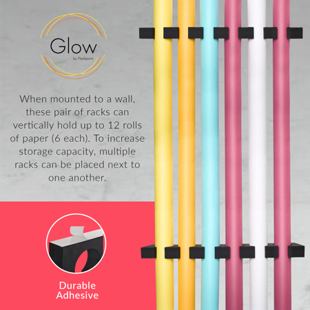 Glow Seamless Background Paper Roll Storage Rack, 2-Pack
