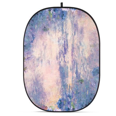 Glow CBA-PF0001 5x6.5' Fabric Collapsible Backdrop, Floral Painting