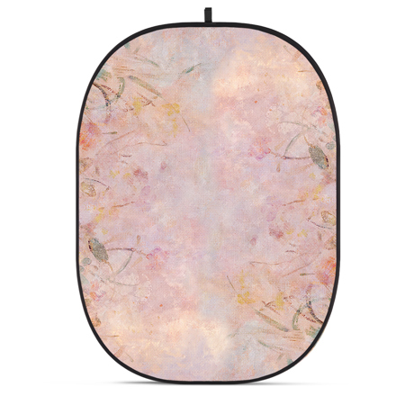Glow CBA-PF0002 5x6.5' Fabric Collapsible Backdrop, Floral Painting