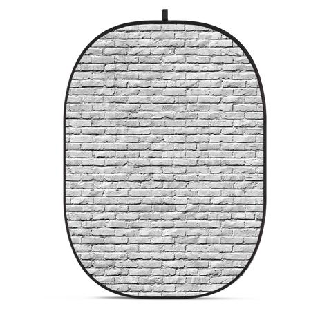 Glow CBA-WB0003 5x6.5' Fabric Collapsible Backdrop, Brick Wall