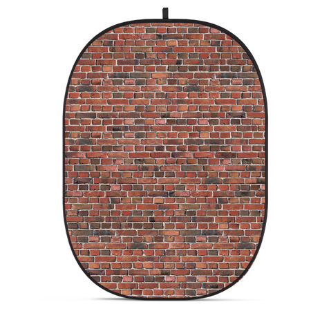 Glow CBA-WB0006 5x6.5' Fabric Collapsible Backdrop, Brick Wall