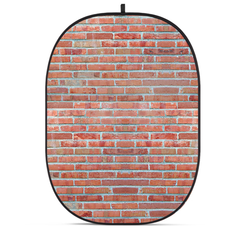 Glow CBA-WB0007 5x6.5' Fabric Collapsible Backdrop, Brick Wall