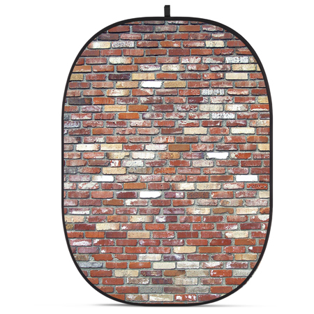 Glow CBA-WB0008 5x6.5' Fabric Collapsible Backdrop, Brick Wall