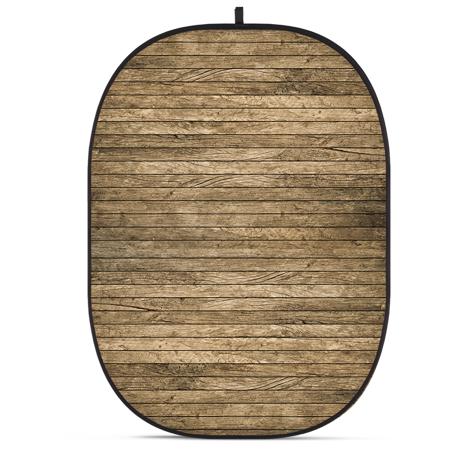 Glow CBA-WW0004 5x6.5' Fabric Collapsible Backdrop, Wooden Wall
