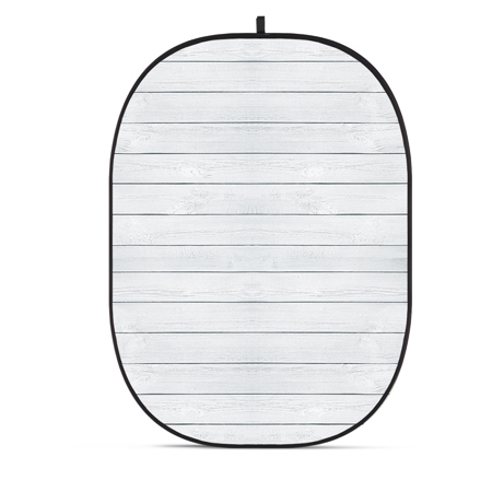 Glow CBA-WW0011 5x6.5' Fabric Collapsible Backdrop, Wooden Wall