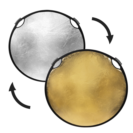 Glow Circular Collapsible Reflector with Handles (42", Gold/Silver)