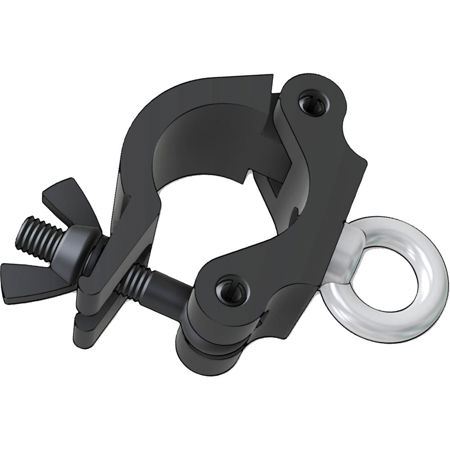 Global Truss Powder Coat Heavy Duty Clamp with Eyebolt, Black
