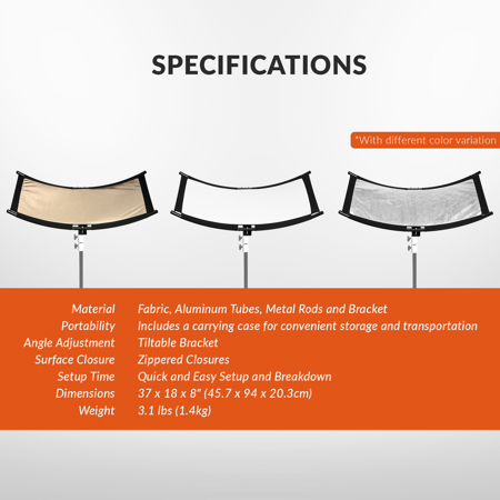 Glow ArcLight Mini Curved Reflector Kit, 18x37 Glow ArcLight Mini Curved Reflector Kit, 18x37