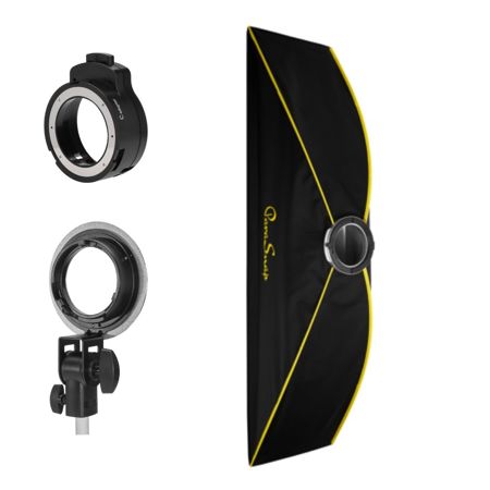 Glow ParaSnap 14x60" Strip New Generation SterlingFibre Softbox with OTA-C Softbox Adapter for On-Camera Roundhead Speedlights and XPLOR100 Pros