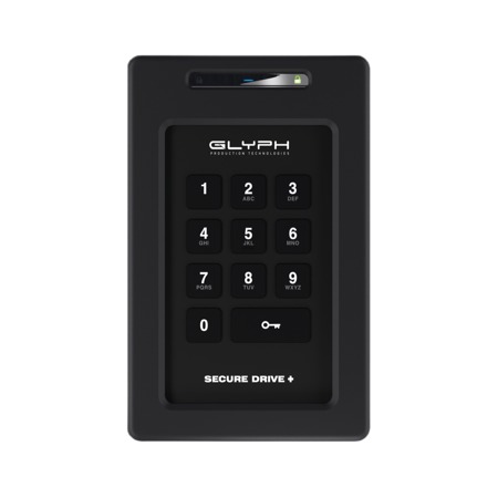 Glyph Technologies SecureDrive+ 1TB USB 3.2 Encrypted External HDD with Keypad