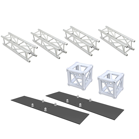 Global Truss 4x 9.02' Square Segment with 2x Junction Box and 2x 1x4' Base Plate