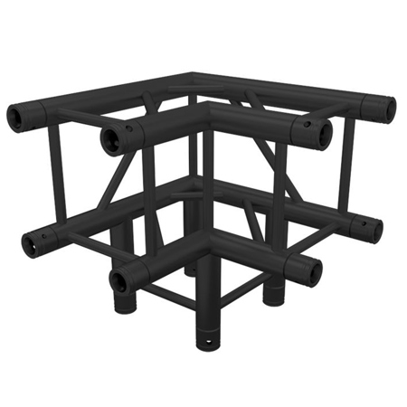 Global Truss 3-Way 90 Degree Corner, Black Powder Coat