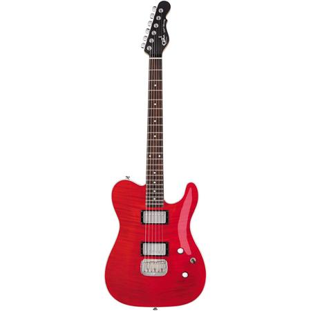 G&L Guitar Tribute ASAT Deluxe Carved Top 6-String Electric Guitar, Trans Red