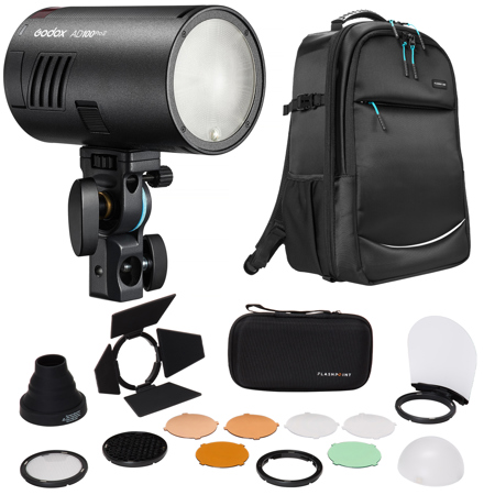 Godox AD100Pro II Pocket Flash with a Backpack and Acc