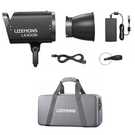 Godox Litemons LA300Bi Bi-Color LED Monolight (Black, Travel Kit With Bag)