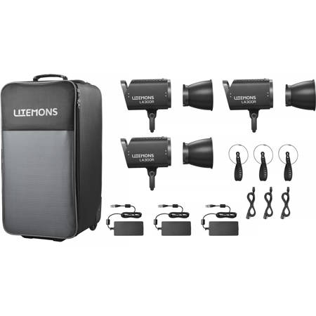 Godox Litemons LA300R RGB LED Monolight (3-Light Kit, Black)