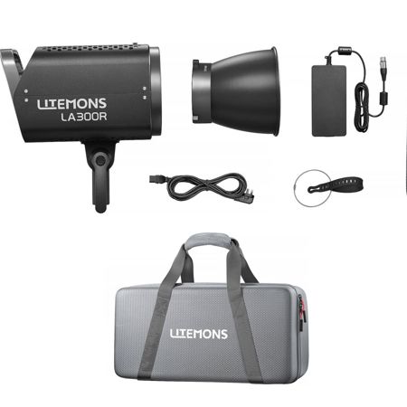 Litemons LA300R RGB LED Monolight (Black, Travel Kit With Bag)